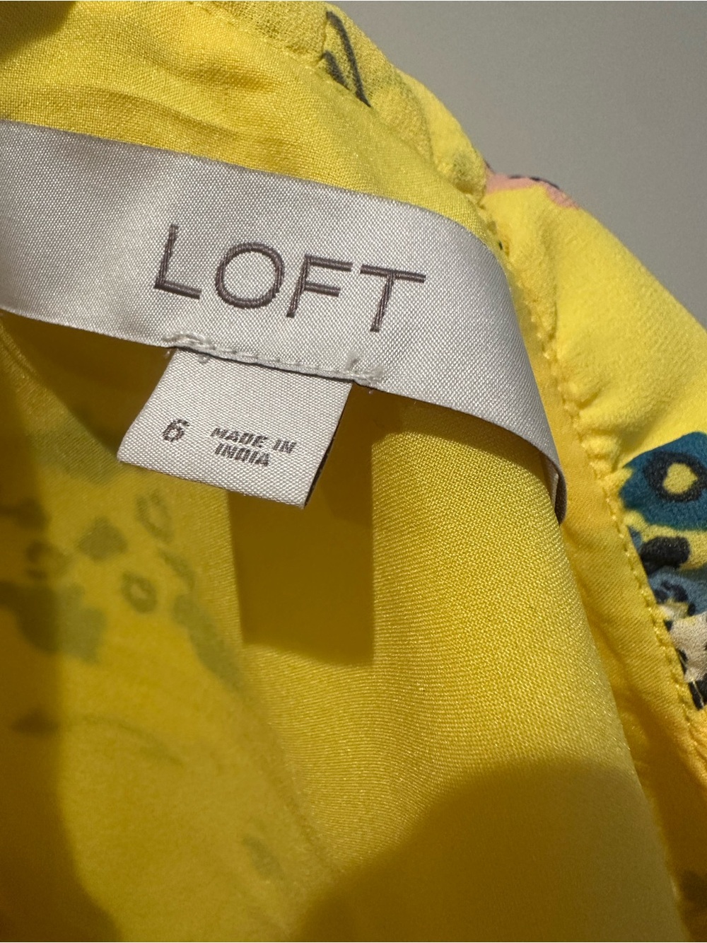 LOFT Yellow Floral Ruffle-Trim Mini Dress - Picture 5 of 5
